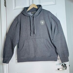 Ariat Camo Corps Hoodie Men’s Medium Gray Pullover Sweatshirt Logo Western